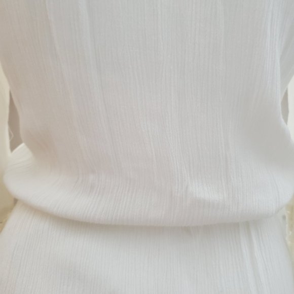 H&M White Long Sleeve Cotton Blend Beach Dress- Size 2 - Picture 11 of 12